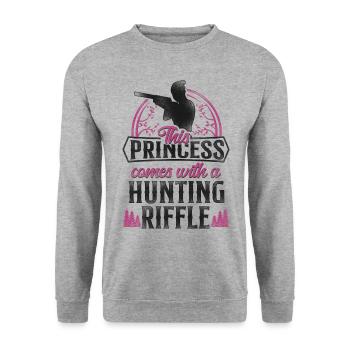 Buck Deer Hunting Hunter Girl - Unisex Pullover - Weißgrau meliert - Vorne - Alina (178cm) & Michal (187cm)