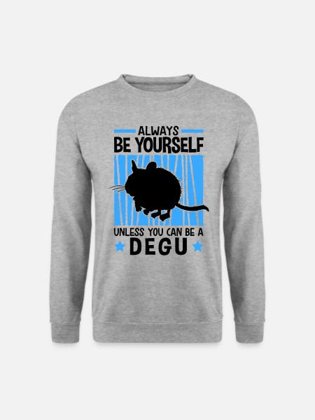 Dann sei ein Degu Nagetier Chile Degu - Unisex Pullover - Weißgrau meliert