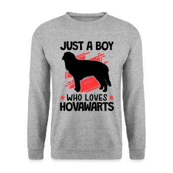 Le garçon le Hovawart aime le chien fermier allemand - Sweat-shirt Unisexe - gris chiné - Devant - Alina (178cm) & Michal (187cm)