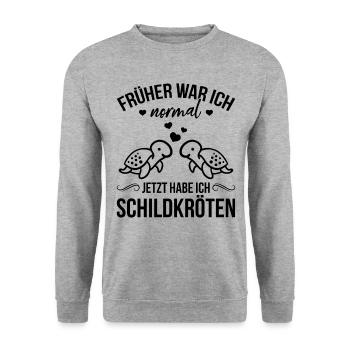 J’avais l’habitude d’être normal maintenant j’ai des tortues - Sweat-shirt Unisexe - gris chiné - Devant - Alina (178cm) & Michal (187cm)