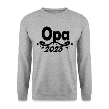 Opa 2023 - Unisex Pullover - Weißgrau meliert - Vorne - Alina (178cm) & Michal (187cm)