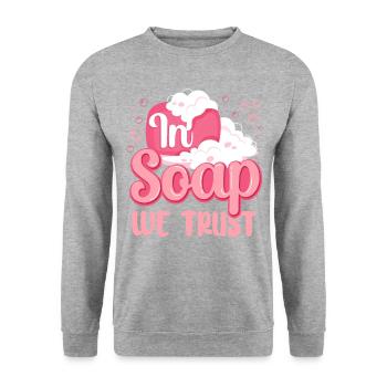 Soap Making Crafting In Soap We - Unisex Pullover - Weißgrau meliert - Vorne - Alina (178cm) & Michal (187cm)