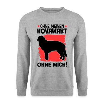 Ohne Hovawart ohne mich deutscher Bauernhund - Unisex Pullover - Weißgrau meliert - Vorne - Alina (178cm) & Michal (187cm)