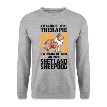 Ich brauche nur meinen Shetland Sheepdog - Unisex Pullover - Weißgrau meliert - Vorne - Alina (178cm) & Michal (187cm)