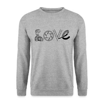 Dear Camera Videographer Filmmaker Film Director - Unisex Sweatshirt - salt & pepper - Front - Alina (178cm) & Michal (187cm)