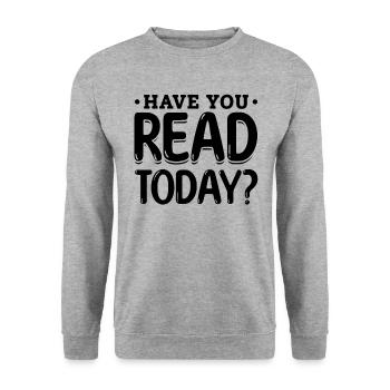 Have You Read Today? Library Bookworm Book Reading - Unisex Pullover - Weißgrau meliert - Vorne - Alina (178cm) & Michal (187cm)