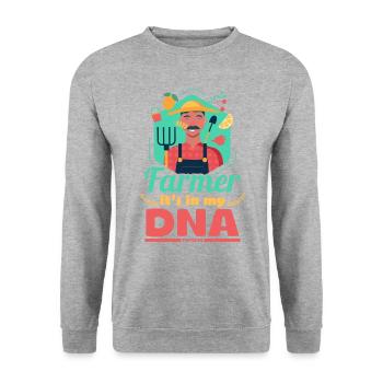 Agriculteur C’est dans mon ADN - Sweat-shirt Unisexe - gris chiné - Devant - Alina (178cm) & Michal (187cm)