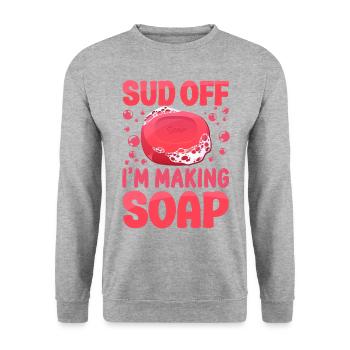 Soap Making Crafting Sud Off I'm - Unisex Sweatshirt - salt & pepper - Front - Alina (178cm) & Michal (187cm)