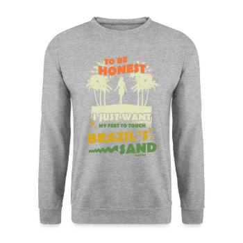 Brésil Rio de Janeiro Amérique du Sud Cadeau - Sweat-shirt Unisexe - gris chiné - Devant - Alina (178cm) & Michal (187cm)