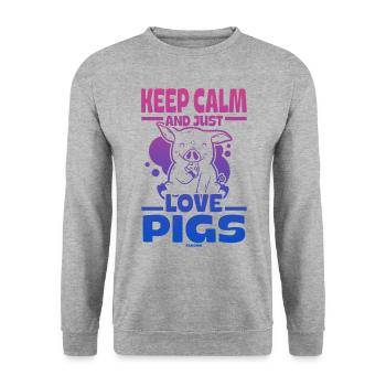 Pig Pig PigLet Sow Pigs Gift - Unisex Sweatshirt - salt & pepper - Front - Alina (178cm) & Michal (187cm)