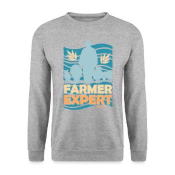 Expert agriculteur - Sweat-shirt Unisexe - gris chiné - Devant - Alina (178cm) & Michal (187cm)