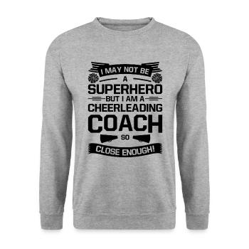 I May Not Be A Superhero But I Am A Cheerleading C - Unisex Pullover - Weißgrau meliert - Vorne - Alina (178cm) & Michal (187cm)