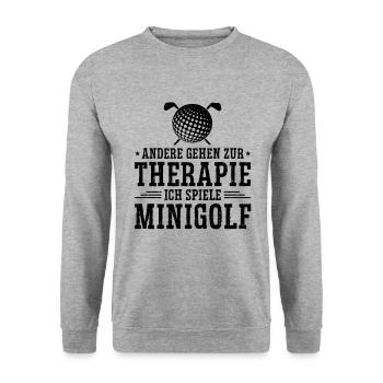 Andere Gehen Zur Therapie Ich Spiele Minigolf Golf - Unisex Pullover - Weißgrau meliert - Vorne - Alina (178cm) & Michal (187cm)