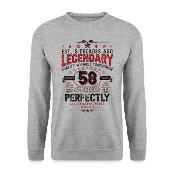 Vintage Legendary - Aged perfectly 58th birthday - Unisex Sweatshirt - salt & pepper - Front - Alina (178cm) & Michal (187cm)