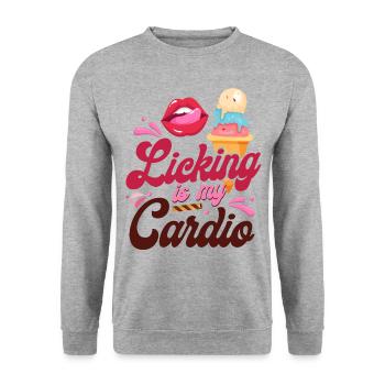 Le léchage de cône de crème glacée est mon - Sweat-shirt Unisexe - gris chiné - Devant - Alina (178cm) & Michal (187cm)