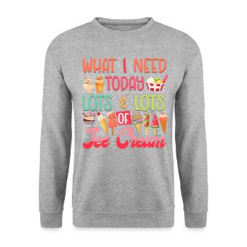 Ice Cream Cone Popsicle What I - Unisex Pullover - Weißgrau meliert - Vorne - Alina (178cm) & Michal (187cm)