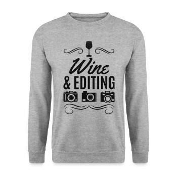 Photographe Vin & Montage Photographie Appareil photo Photographe - Sweat-shirt Unisexe - gris chiné - Devant - Alina (178cm) & Michal (187cm)