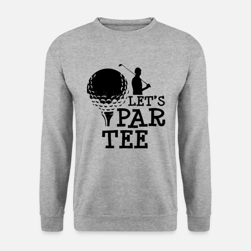 Lassen Sie Uns T-stück Golf-spieler-golfspieler - Unisex Pullover - Weißgrau meliert