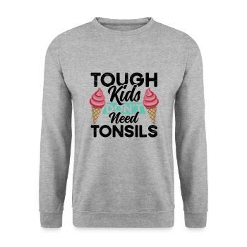 Les enfants n’ont pas besoin de survivants des amygdales - Sweat-shirt Unisexe - gris chiné - Devant - Alina (178cm) & Michal (187cm)