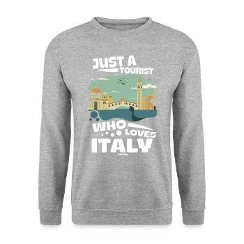 Italy Italian Flag Italia Gift - Unisex Sweatshirt - salt & pepper - Front - Alina (178cm) & Michal (187cm)