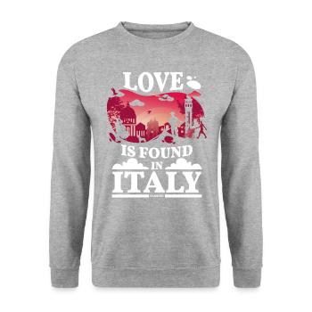 Italy - Unisex Sweatshirt - salt & pepper - Front - Alina (178cm) & Michal (187cm)