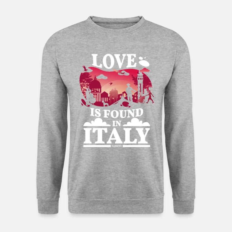 Italien - Unisex Pullover - Weißgrau meliert