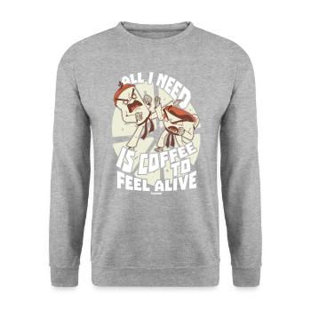 Coffee - Unisex Sweatshirt - salt & pepper - Front - Alina (178cm) & Michal (187cm)