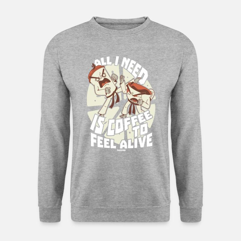 Kaffee - Unisex Pullover - Weißgrau meliert