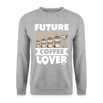 Coffee Espresso Capuccino Office Fun Gift - Unisex Sweatshirt - salt & pepper - Front - Alina (178cm) & Michal (187cm)