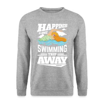 Swimming Lifeguard Swimming Course Outdoor Pool Gift - Unisex Sweatshirt - salt & pepper - Front - Alina (178cm) & Michal (187cm)