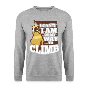 Climbing Mountain Alps Nature Climbing Gift - Unisex Sweatshirt - salt & pepper - Front - Alina (178cm) & Michal (187cm)