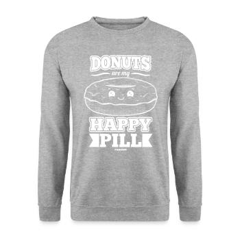 Donut Sweets Donuts Food Baker Gift - Unisex Sweatshirt - salt & pepper - Front - Alina (178cm) & Michal (187cm)