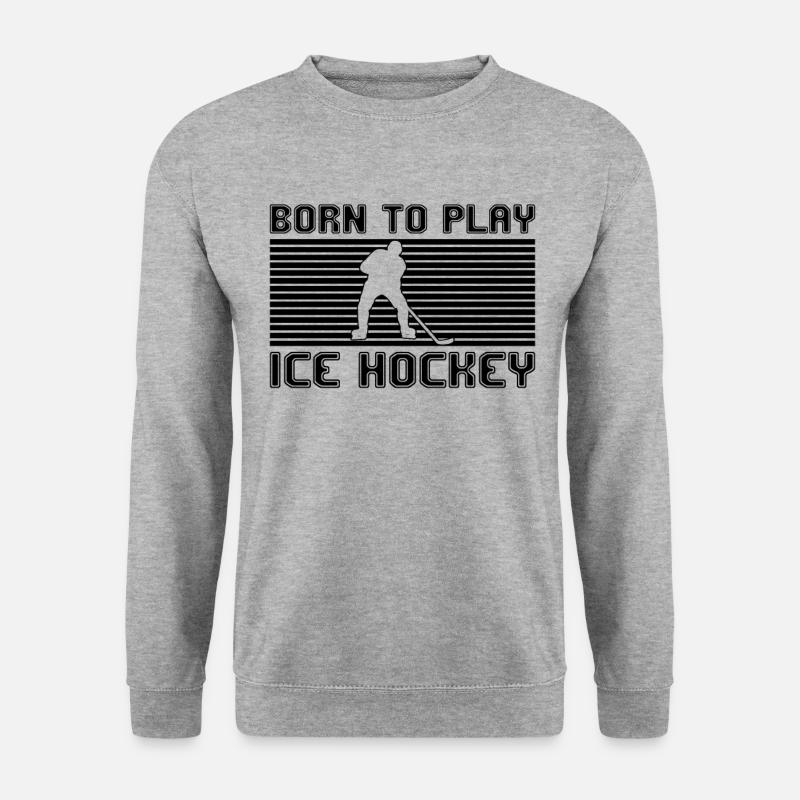 Eishockey - Unisex Pullover - Weißgrau meliert