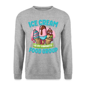 Ice Cream Cone Popsicle Ice Cream - Unisex Pullover - Weißgrau meliert - Vorne - Alina (178cm) & Michal (187cm)