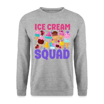 Ice Cream Team Cone Popsicle Ice - Unisex Pullover - Weißgrau meliert - Vorne - Alina (178cm) & Michal (187cm)