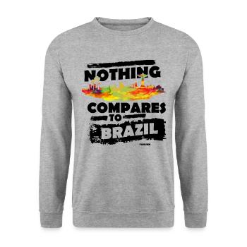 Brasilien - Unisex Pullover - Weißgrau meliert - Vorne - Alina (178cm) & Michal (187cm)