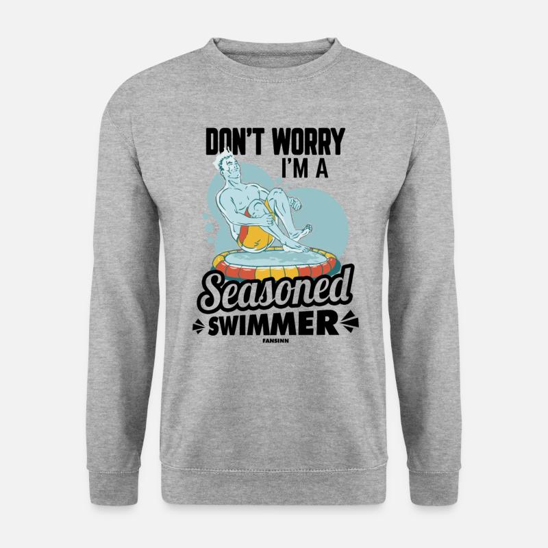 Schwimmen - Unisex Pullover - Weißgrau meliert