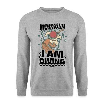 Diving Scuba Instructor Holiday Summer Gift - Unisex Sweatshirt - salt & pepper - Front - Alina (178cm) & Michal (187cm)