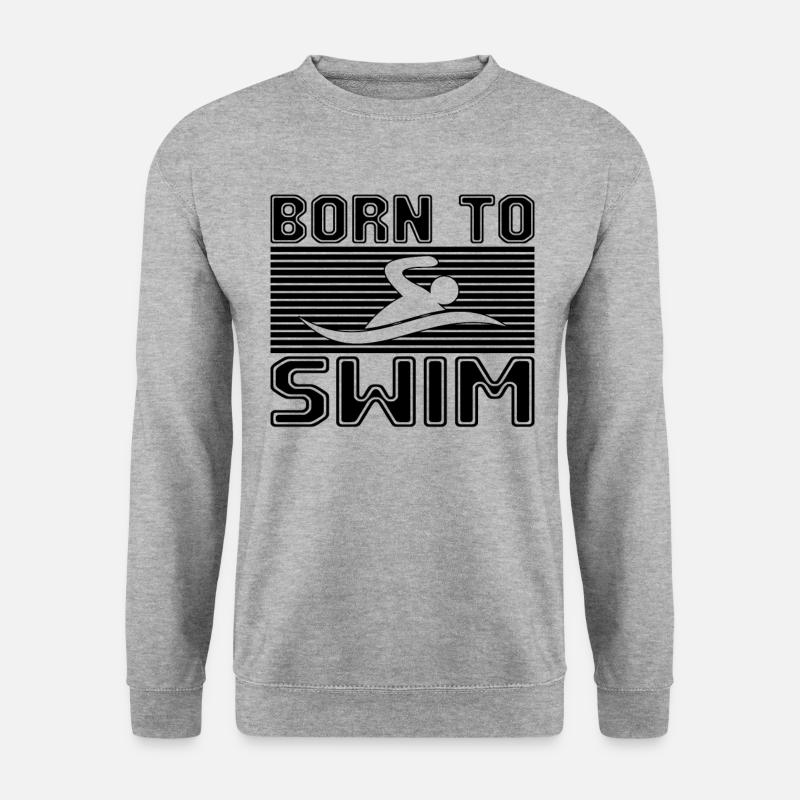 Schwimmen - Unisex Pullover - Weißgrau meliert