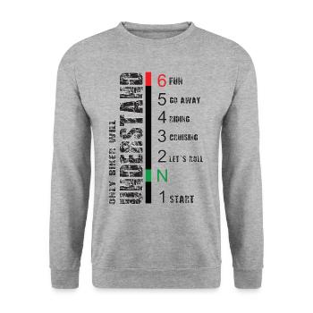 Motorcyclists understand this! - Unisex Sweatshirt - salt & pepper - Front - Alina (178cm) & Michal (187cm)