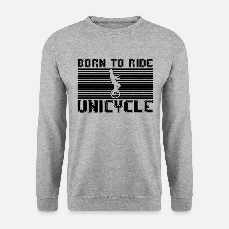 Einrad fahren - Unisex Pullover - Weißgrau meliert