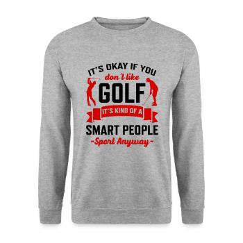 It's Okay If You Think Golf Is Boring It's Kind Of - Unisex Pullover - Weißgrau meliert - Vorne - Alina (178cm) & Michal (187cm)