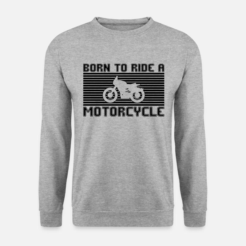 Motorrad - Unisex Pullover - Weißgrau meliert