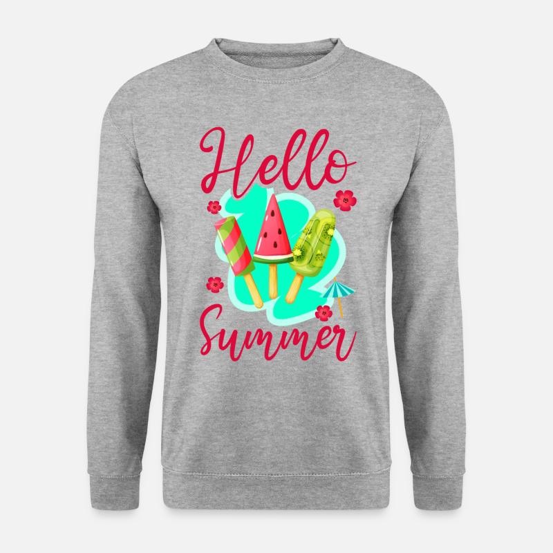 Crème glacée Popsicle Hello Summer - Sweat-shirt Unisexe - gris chiné