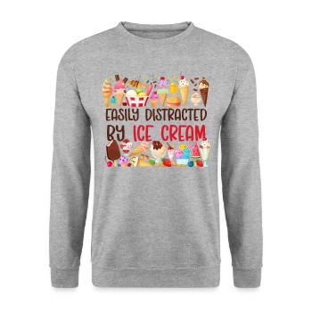 Ice Cream Cone Popsicle Easily - Unisex Pullover - Weißgrau meliert - Vorne - Alina (178cm) & Michal (187cm)