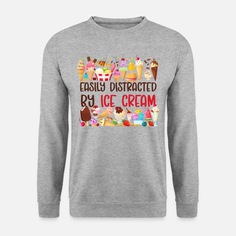 Ice Cream Cone Popsicle Easily - Unisex Pullover - Weißgrau meliert