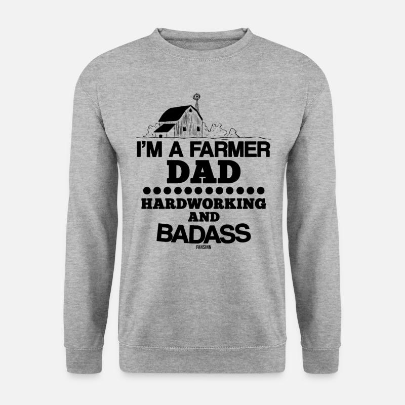farmer dad - Unisex Pullover - Weißgrau meliert
