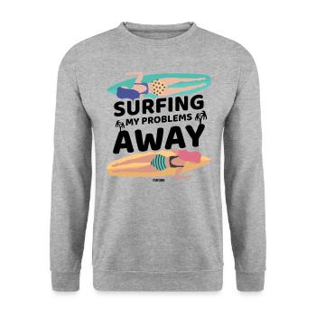 Mère Planche de surf Petite amie Sœur - Sweat-shirt Unisexe - gris chiné - Devant - Alina (178cm) & Michal (187cm)