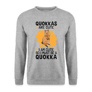 Je suis un kangourou à queue courte Quokka - Sweat-shirt Unisexe - gris chiné - Devant - Alina (178cm) & Michal (187cm)