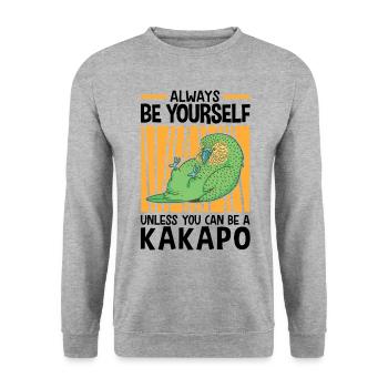 Be a Kakapo flightless parrot - Unisex Sweatshirt - salt & pepper - Front - Alina (178cm) & Michal (187cm)